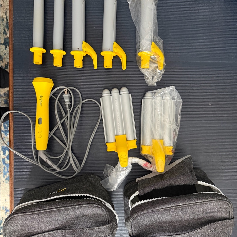 Drybar mixologist Vibrant Yellow Styling Tool Collection complete set with extra